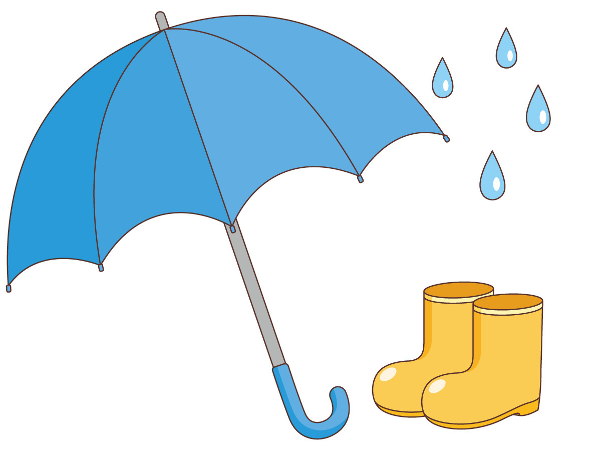 雨傘と長靴 季節 行事 その他一般 装飾 の無料イラスト 介護アンテナ