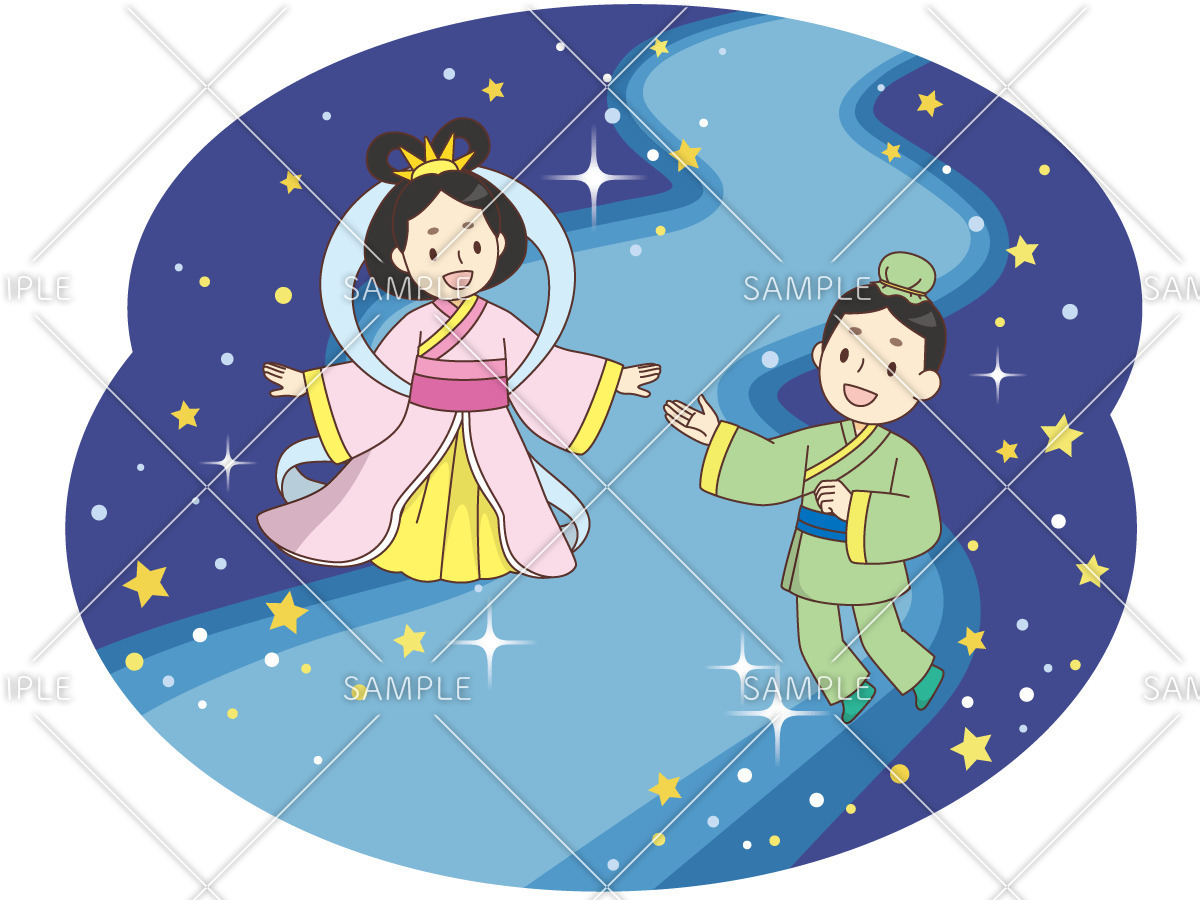 七夕の織姫と彦星（季節・行事/その他一般・装飾）のイラスト