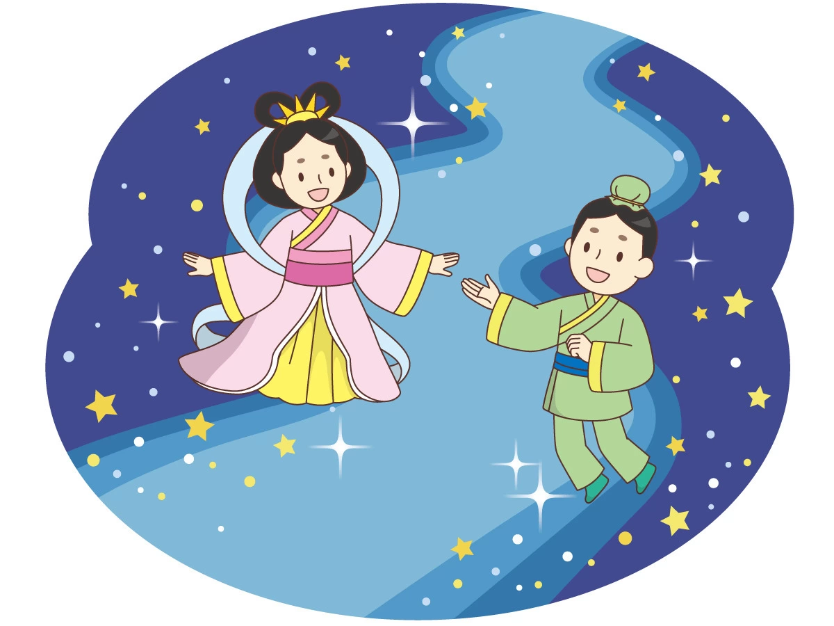 七夕の織姫と彦星 (季節・行事/自然・文化・その他の介護イラスト素材