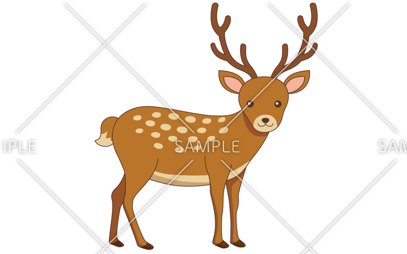 かわいいシカ 動物 その他一般 装飾 の無料イラスト 介護アンテナ