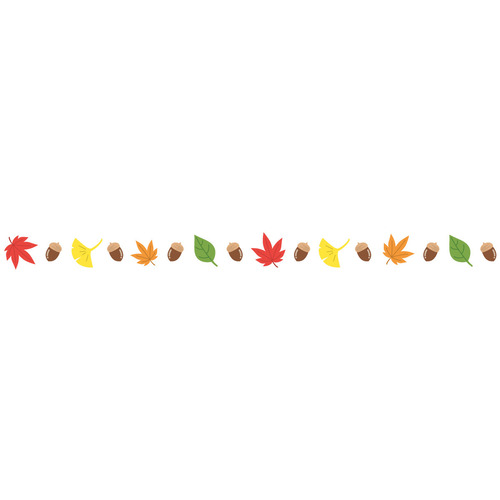 落ち葉とどんぐりの飾り罫線（お便り・お便りフレーム/フレーム・テンプレート）のイラスト