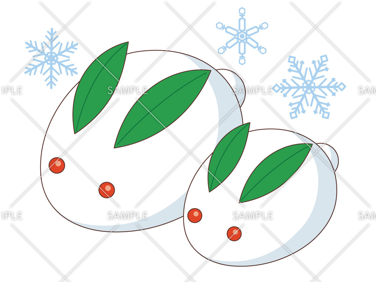 雪で作ったうさぎ 季節 行事 その他一般 装飾 の無料イラスト 介護アンテナ