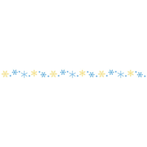 雪の結晶の飾り罫線（お便り・お便りフレーム/フレーム・テンプレート）のイラスト