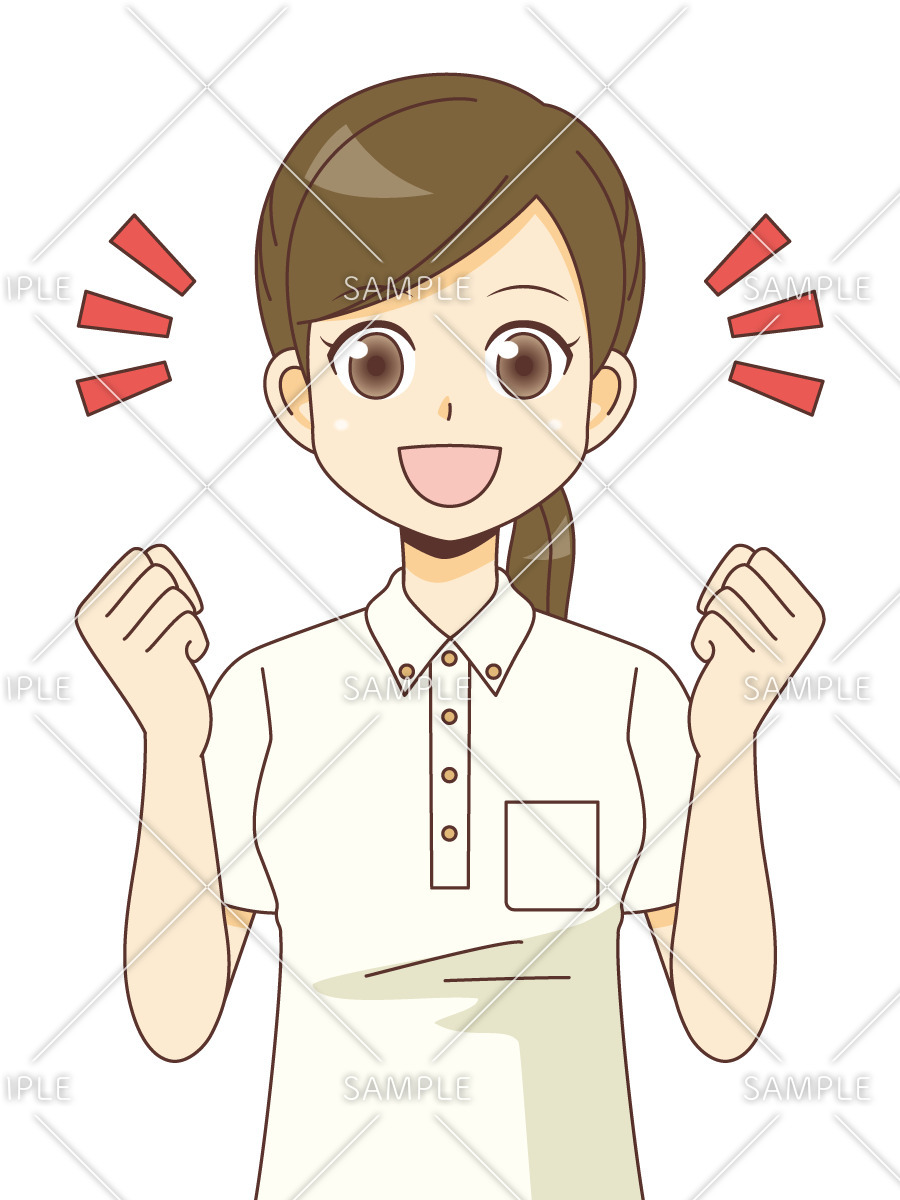 ガッツポーズする女性介護職 介護士 ヘルパー 介護現場の人物 の無料イラスト 介護アンテナ ガッツポーズする女性介護職 介護士 ヘルパー 介護現場の人物 の無料イラスト 介護アンテナ