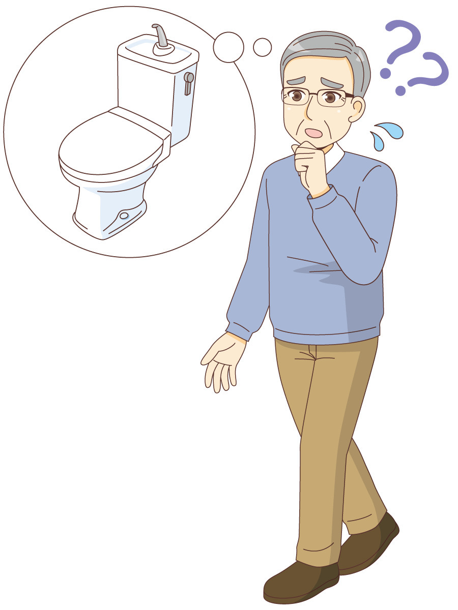 トイレの場所がわからない男性高齢者 認知症 物忘れ 医療 病気 の無料イラスト 介護アンテナ