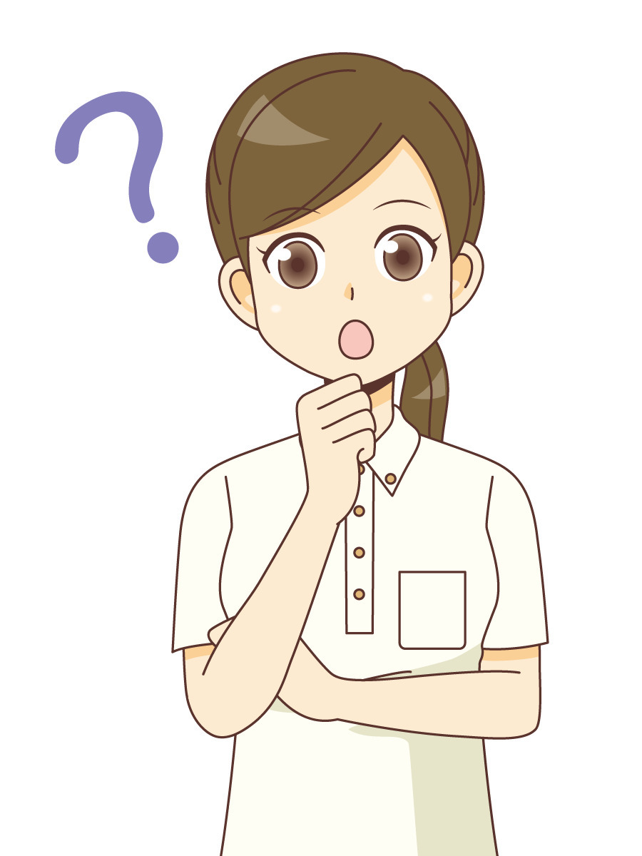 疑問を持つ女性介護職 介護士 ヘルパー 介護現場の人物 の無料イラスト 介護アンテナ 疑問を持つ女性介護職 介護士 ヘルパー 介護現場の人物 の無料イラスト 介護アンテナ