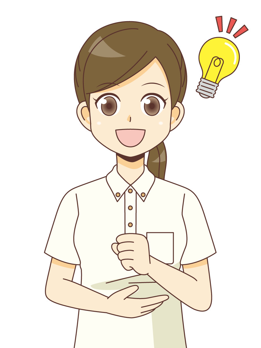 納得する女性介護職 介護士 ヘルパー 介護現場の人物 の無料イラスト 介護アンテナ 納得する女性介護職 介護士 ヘルパー 介護現場の人物 の無料イラスト 介護アンテナ