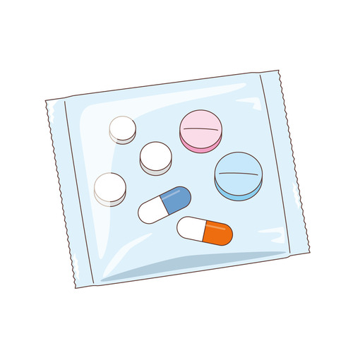 一包化された薬（薬・服薬/介護・生活）のイラスト