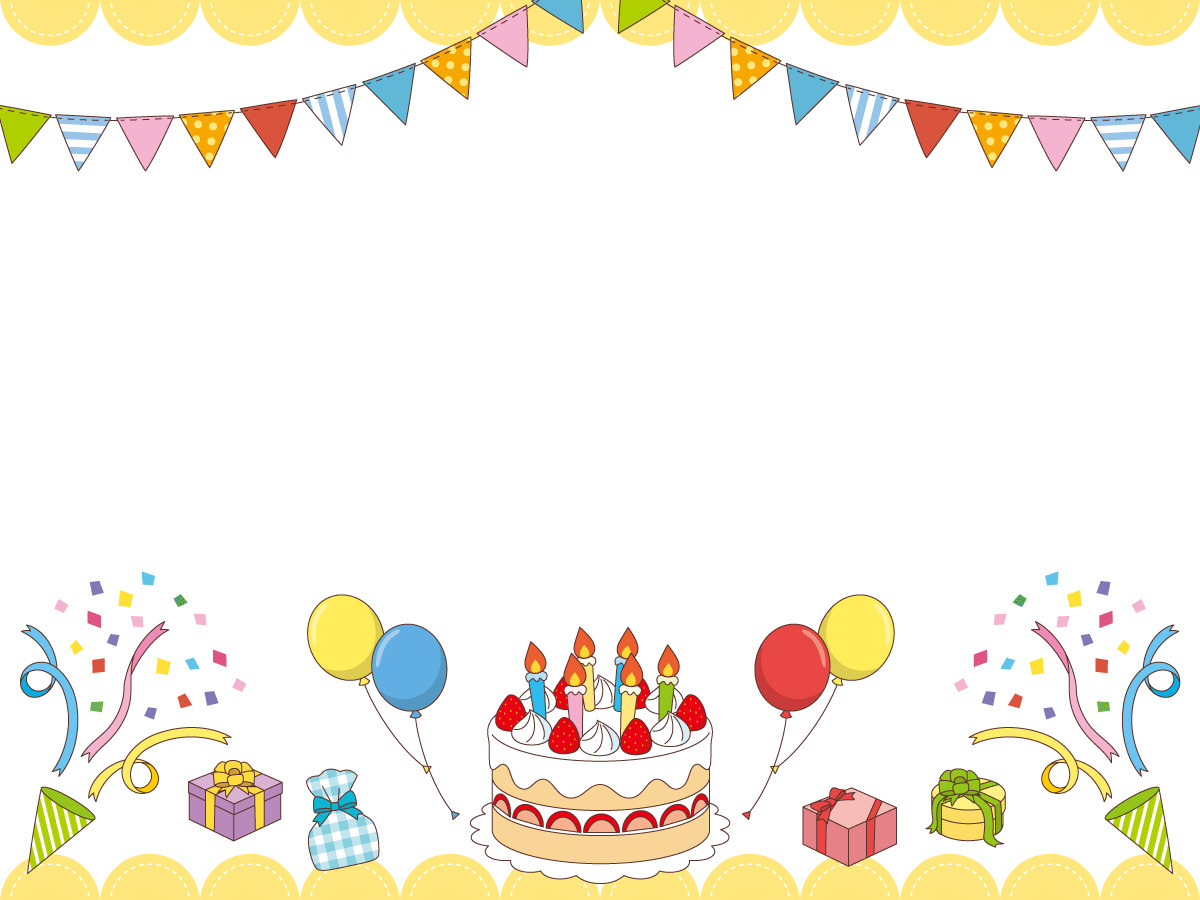 お誕生日カードのフレーム ケーキ お便り フレーム フレーム テンプレート の無料イラスト 介護アンテナ