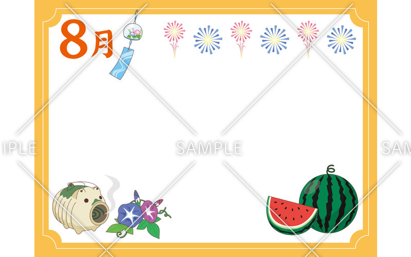 8月のフレーム お便り フレーム フレーム テンプレート の無料イラスト 介護アンテナ 8月のフレーム お便り フレーム フレーム テンプレート の無料イラスト 介護アンテナ