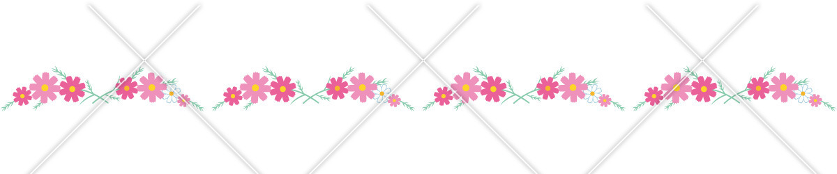 コスモスの飾り罫線（お便り・フレーム/フレーム・テンプレート）のイラスト
