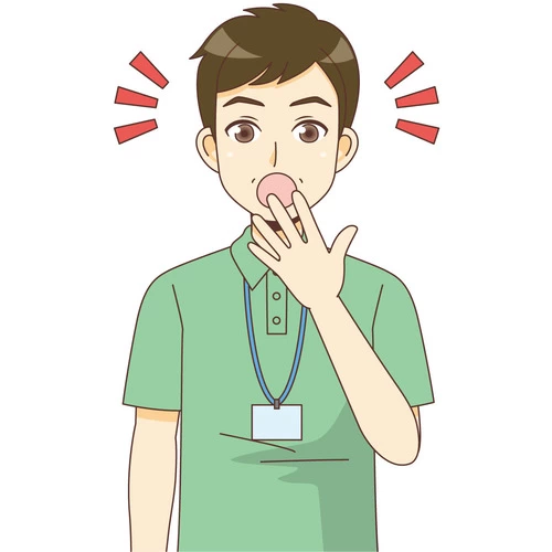おどろく男性ケアマネジャー（ケアマネジャー・社会福祉士/介護現場の人物）のイラスト