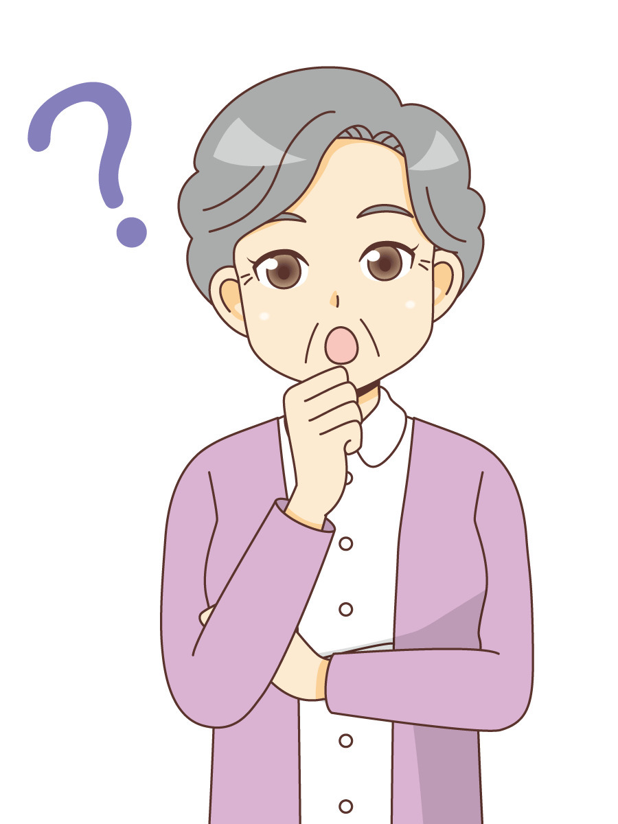 疑問を持つ女性高齢者 高齢者 おじいさん おばあさん 介護現場の人物 の無料イラスト 介護アンテナ