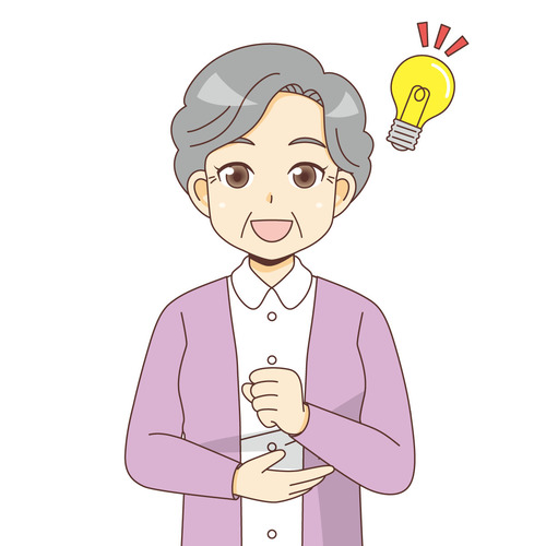 納得する女性高齢者（高齢者（おじいさん・おばあさん）/介護現場の人物）