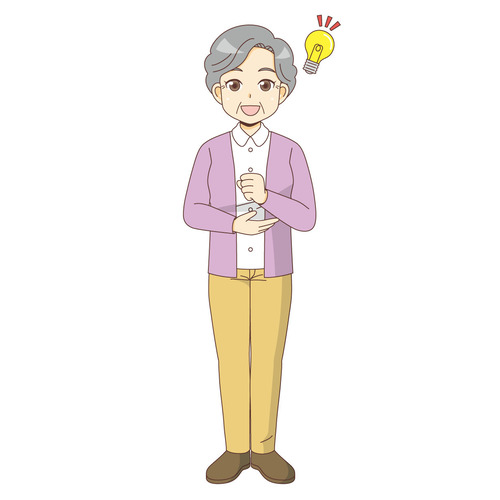 納得する女性高齢者（高齢者（おじいさん・おばあさん）/介護現場の人物）