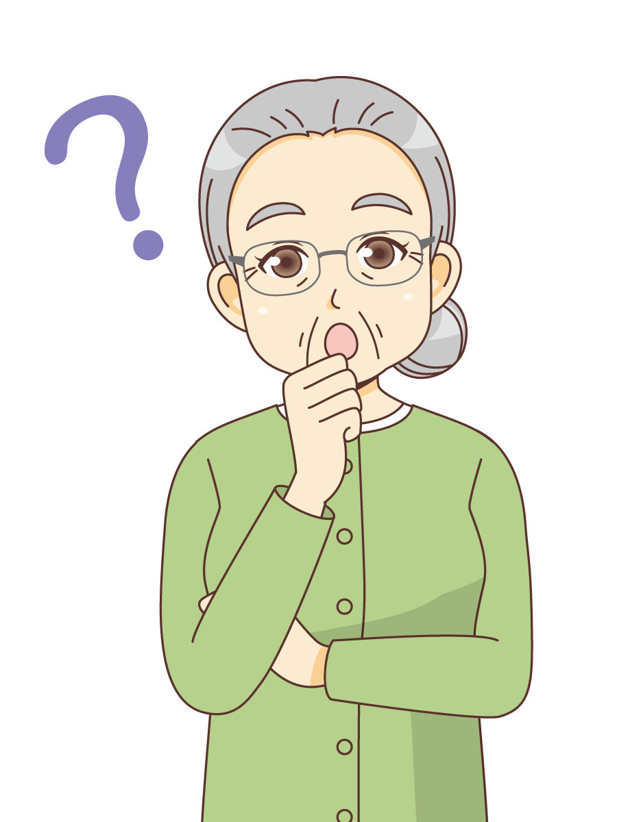 疑問を持つ女性高齢者 高齢者 おじいさん おばあさん 介護現場の人物 の無料イラスト 介護アンテナ