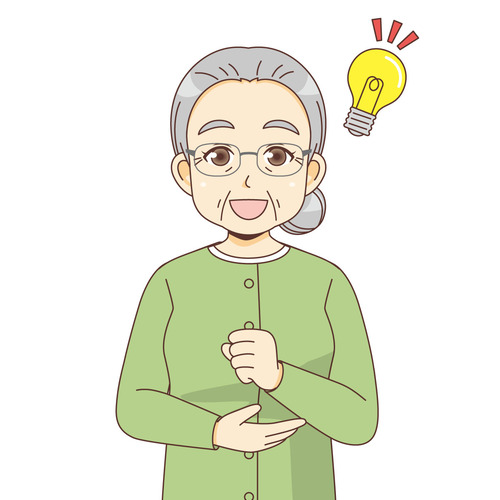 納得する女性高齢者（高齢者（おじいさん・おばあさん）/介護現場の人物）
