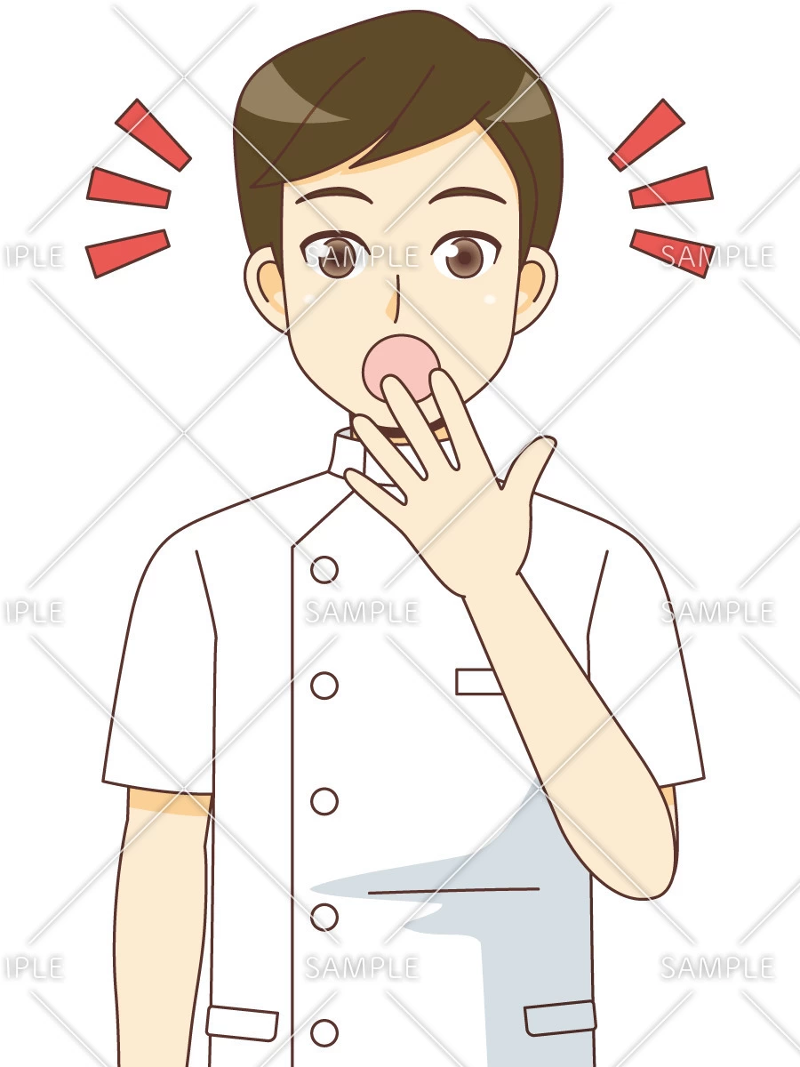 おどろく男性看護師（看護師/医療・病気）のイラスト