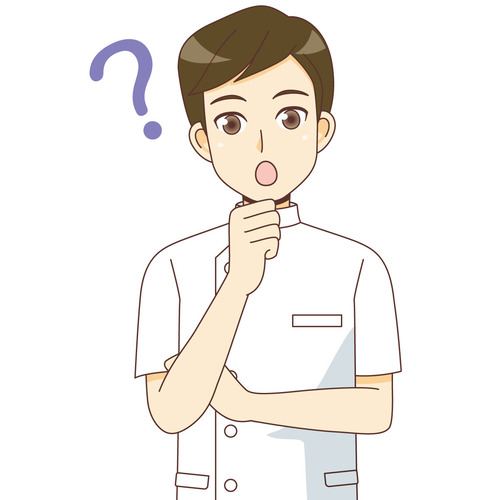 疑問を持つ男性看護師（看護師/医療・病気）のイラスト