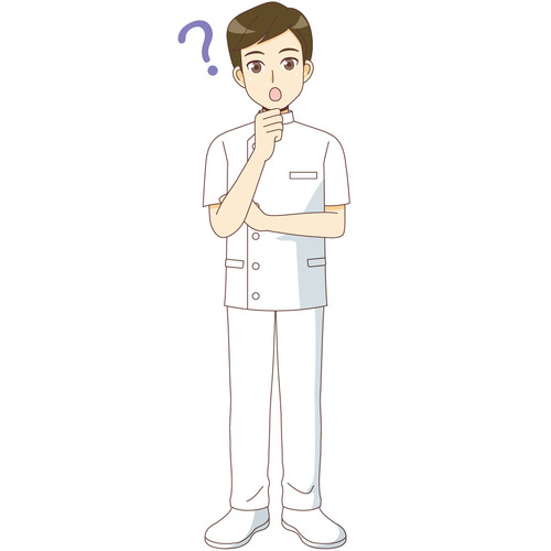 疑問を持つ男性看護師（看護師/医療・病気）のイラスト