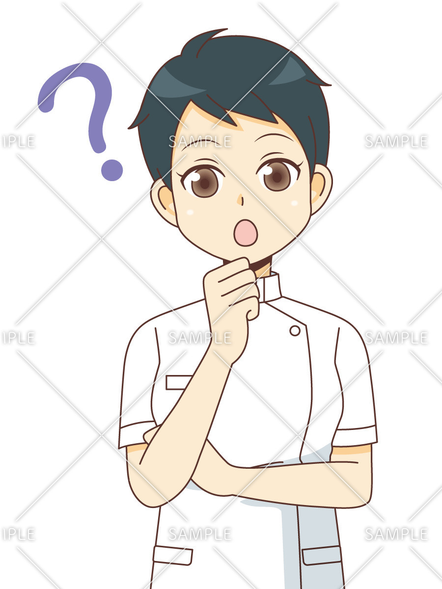 疑問を持つ女性看護師 看護師 医療 病気 の無料イラスト 介護アンテナ