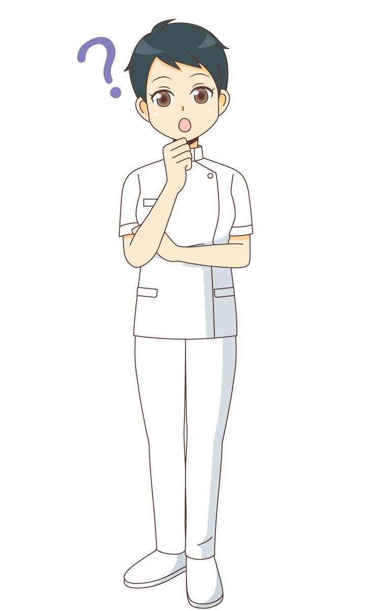疑問を持つ女性看護師 看護師 医療 病気 の無料イラスト 介護アンテナ