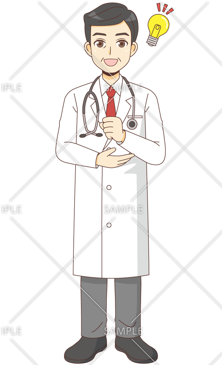 納得する男性医師（医者/医療・病気）のイラスト