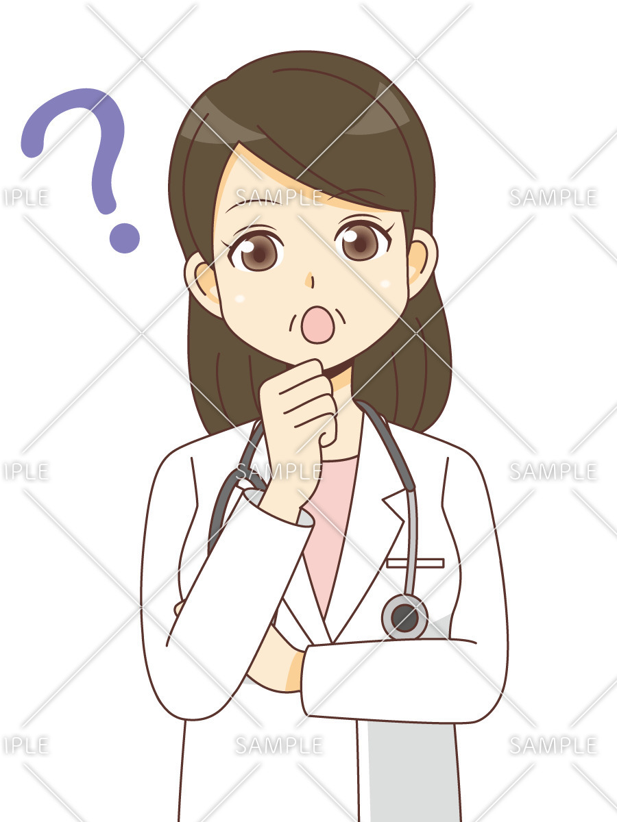 疑問を持つ女性医師 医者 医療 病気 の無料イラスト 介護アンテナ