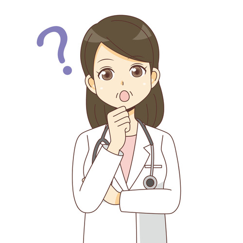 疑問を持つ女性医師（医者/医療・病気）のイラスト