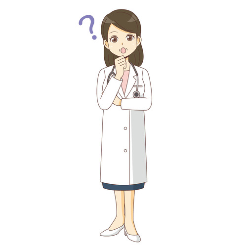 疑問を持つ女性医師（医者/医療・病気）のイラスト
