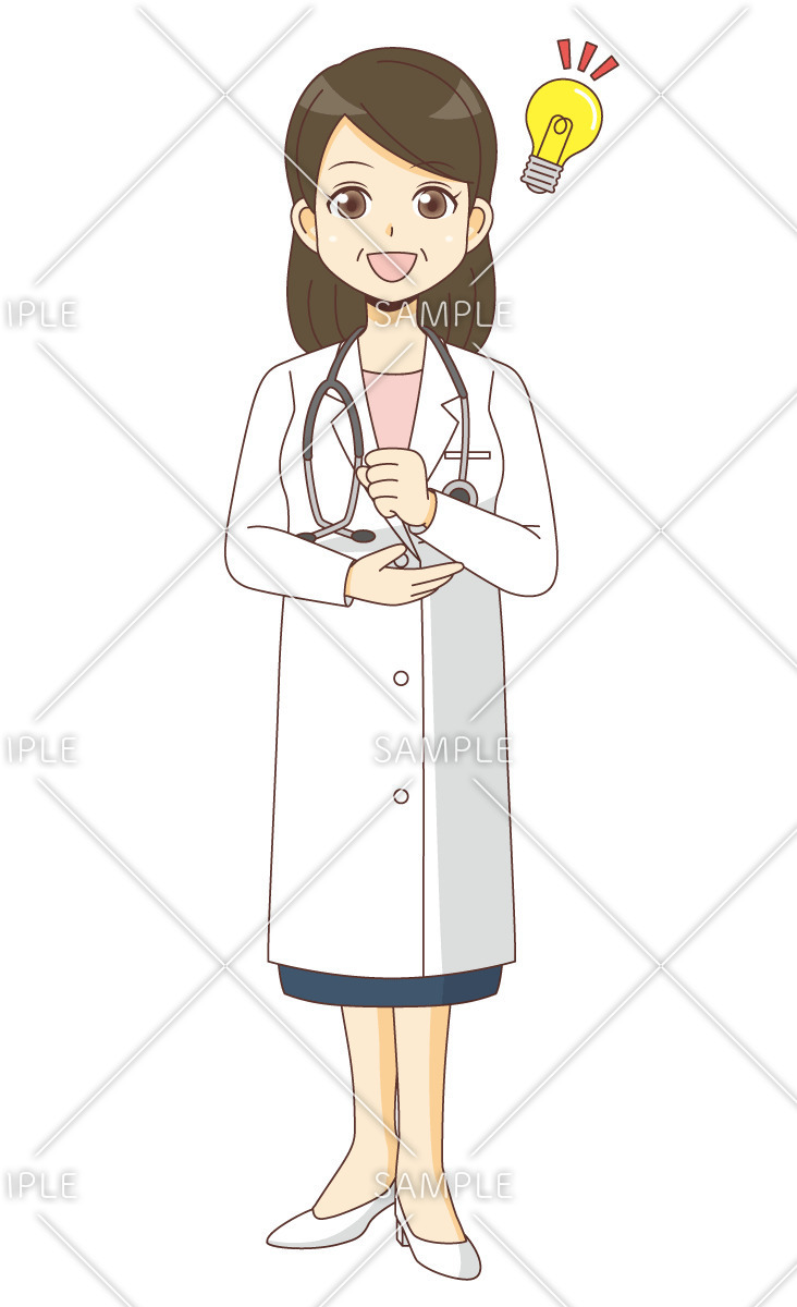 納得する女性医師（医者/医療・病気）のイラスト