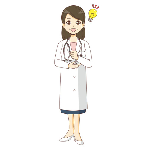 納得する女性医師（医者/医療・病気）のイラスト
