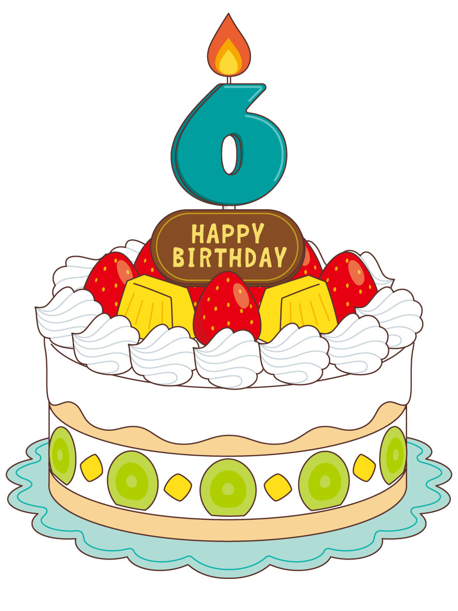 誕生日ケーキ 6月 食べ物 飲み物 その他一般 装飾 の無料イラスト 介護アンテナ