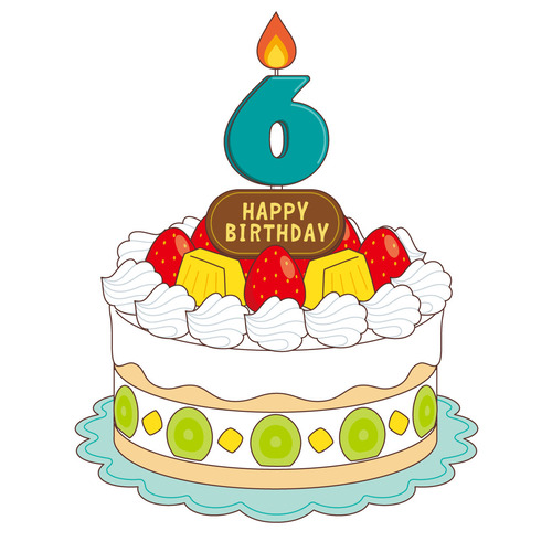 誕生日ケーキ（6月）（食べ物・飲み物/その他一般・装飾）のイラスト