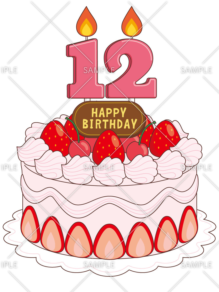 誕生日ケーキ 12月 食べ物 飲み物 その他一般 装飾 の無料イラスト 介護アンテナ