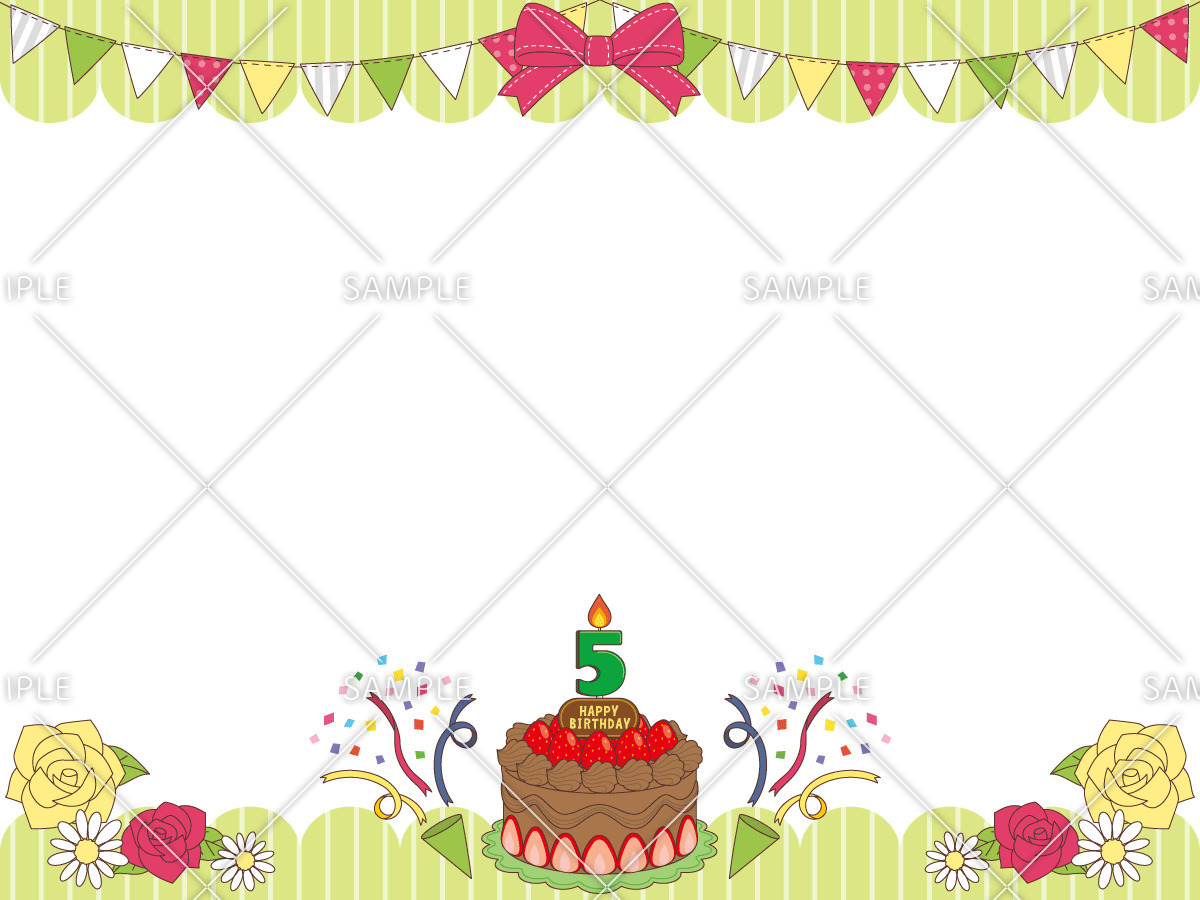 誕生日カード（5月）（お便り・お便りフレーム/フレーム・テンプレート）のイラスト