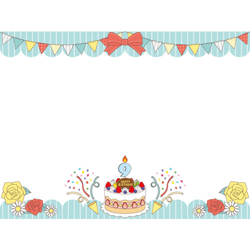 誕生日カード（9月）（お便り・お便りフレーム/フレーム・テンプレート）のイラスト