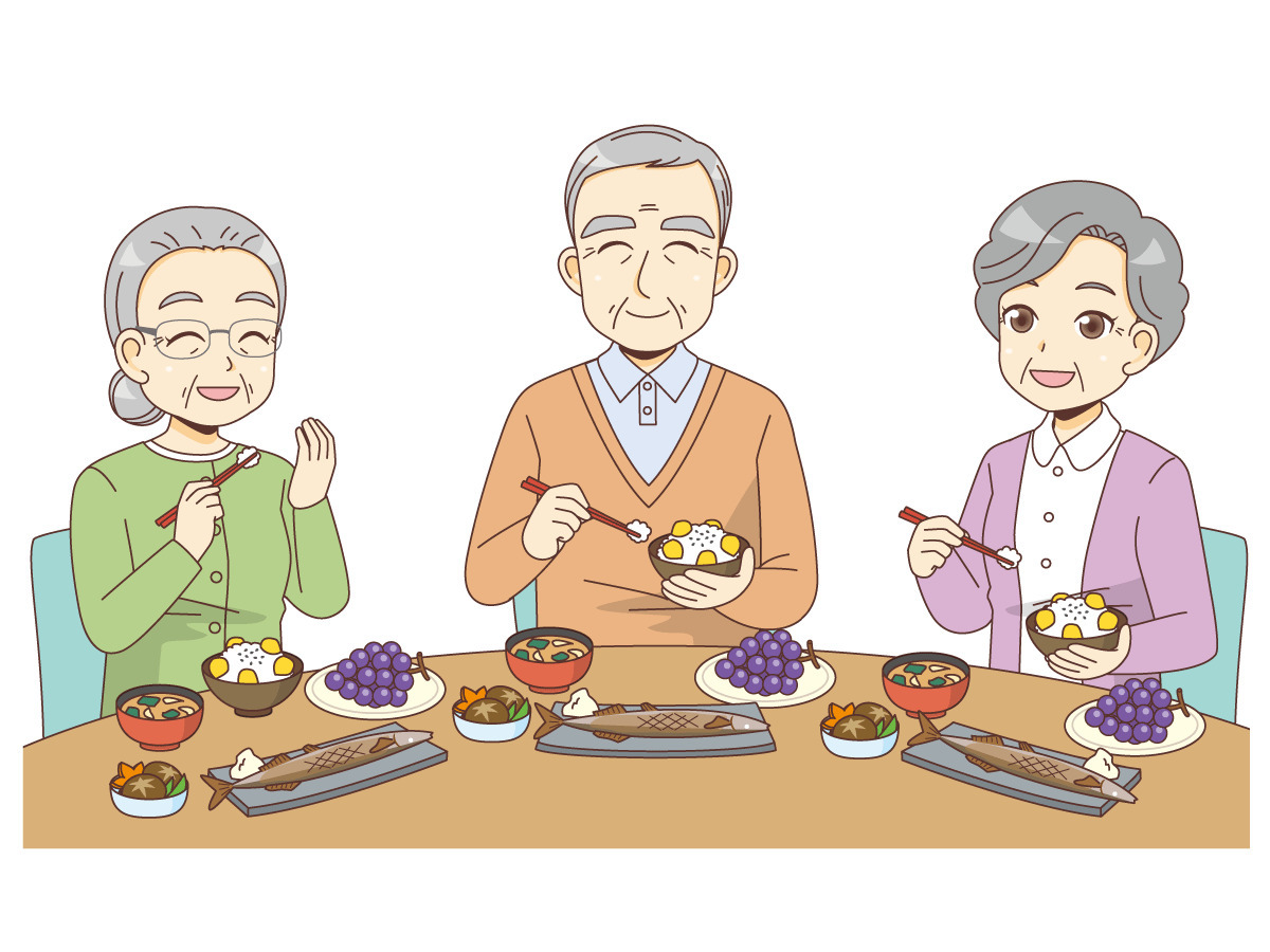 介護施設で秋の味覚を楽しむ レクリエーション イベント 介護 生活 の無料イラスト 介護アンテナ