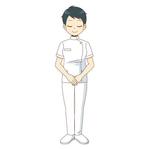 おじぎをする女性看護師（看護師/医療・病気）のイラスト
