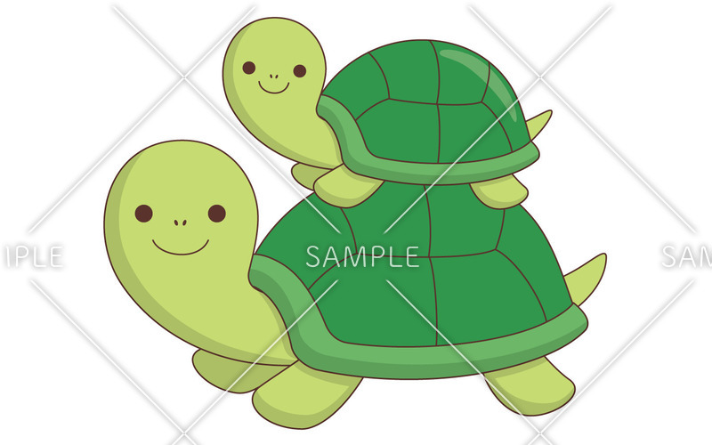 かわいいかめ 動物 その他一般 装飾 の無料イラスト 介護アンテナ