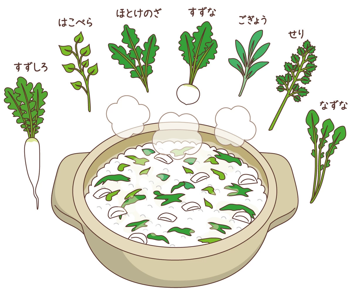 七草がゆ (食べ物・飲み物/自然・文化・その他の介護イラスト素材) | 介護アンテナ
