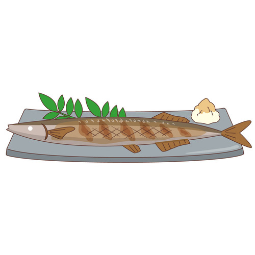 サンマの塩焼き（食べ物・飲み物/その他一般・装飾）のイラスト