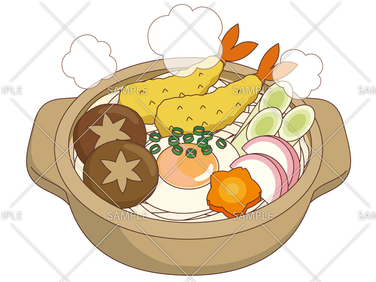 鍋焼きうどん（食べ物・飲み物/その他一般・装飾）のイラスト