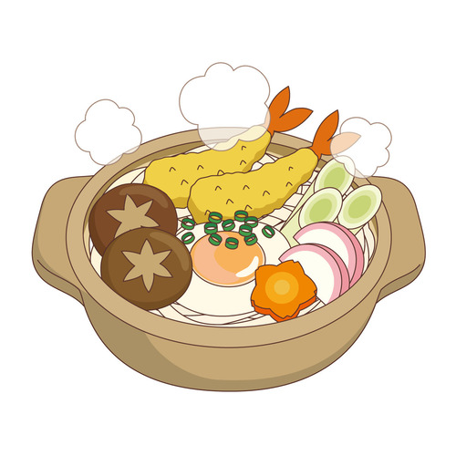 鍋焼きうどん（食べ物・飲み物/その他一般・装飾）のイラスト