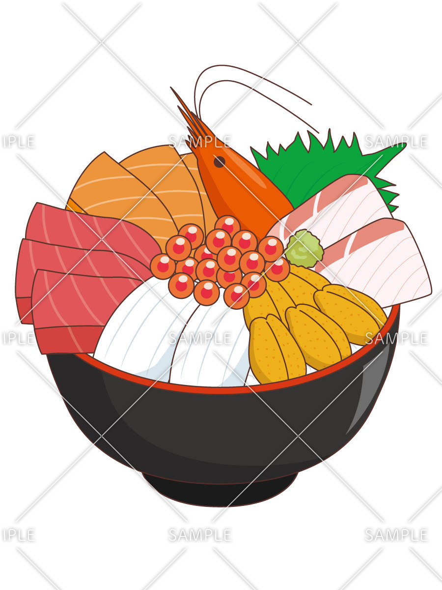 海鮮丼（食べ物・飲み物/その他一般・装飾）のイラスト