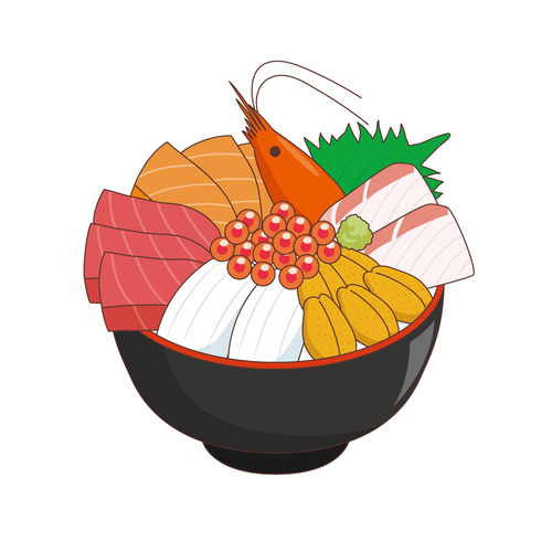 海鮮丼（食べ物・飲み物/その他一般・装飾）のイラスト