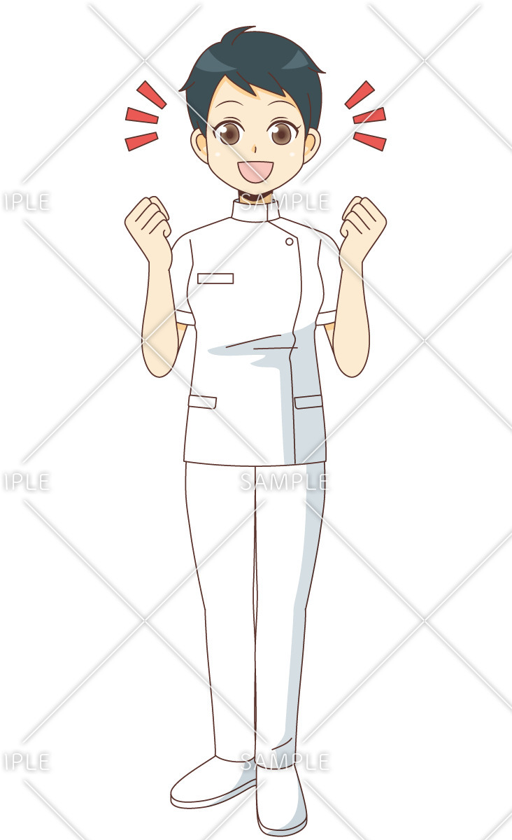 ガッツポーズする女性看護師 看護師 医療 病気 の無料イラスト 介護アンテナ