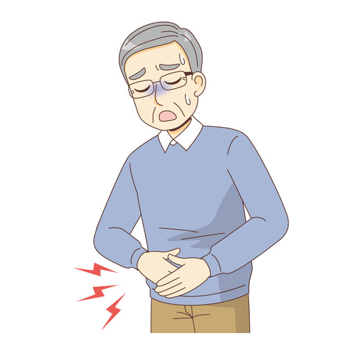 腹痛を起こす男性高齢者（その他高齢者の病気・怪我・事故/医療・病気）