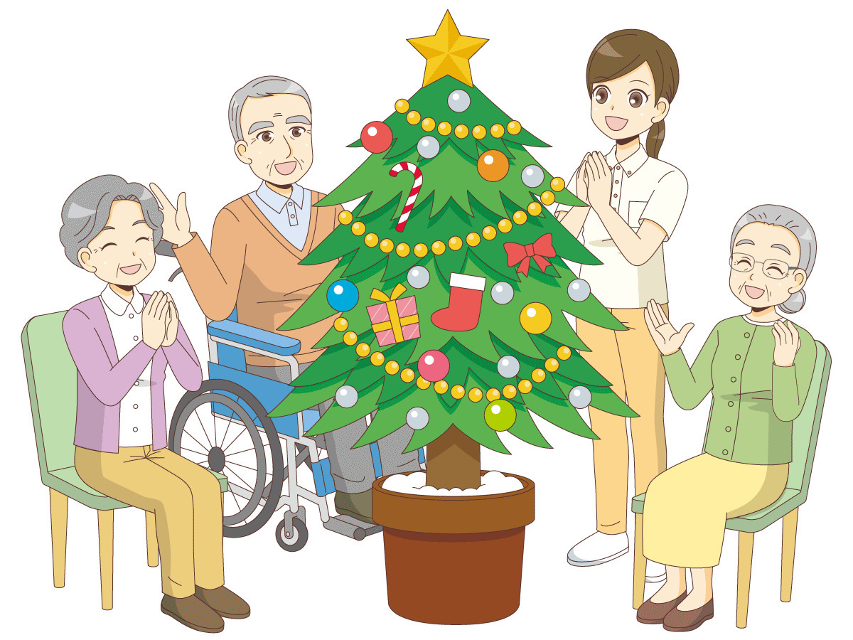 介護施設でのクリスマス レクリエーション イベント 介護 生活 の無料イラスト 介護アンテナ