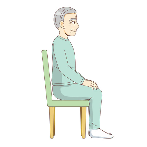 椅座位（高齢者（おばあさん・おじいさん）/介護現場の人物）のイラスト